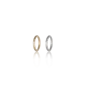 14K Gold Textured Clicker Hoop • 6mm