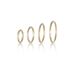 14K Gold Textured Clicker Hoops