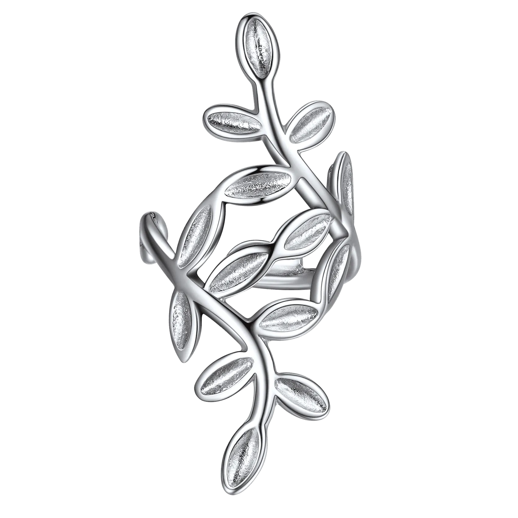 925 Sterling Silver Leaf Non Piercing Clip on Cartilage Ear Cuff Earrings 1PC