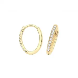 9ct Yellow  Gold  Oval  Zirconia  Clickers  ES1682