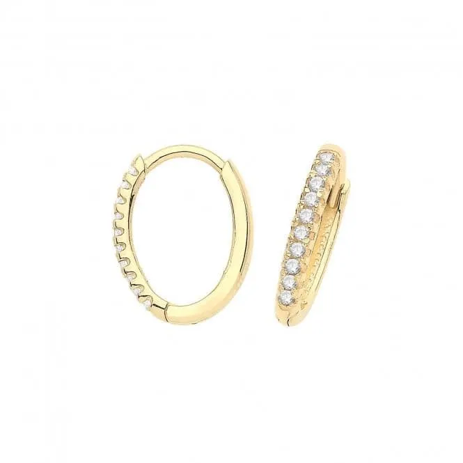 9ct Yellow  Gold  Oval  Zirconia  Clickers  ES1682