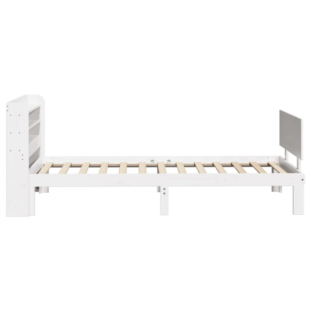 Bed Frame with Headboard without Mattress White 100x200 cm