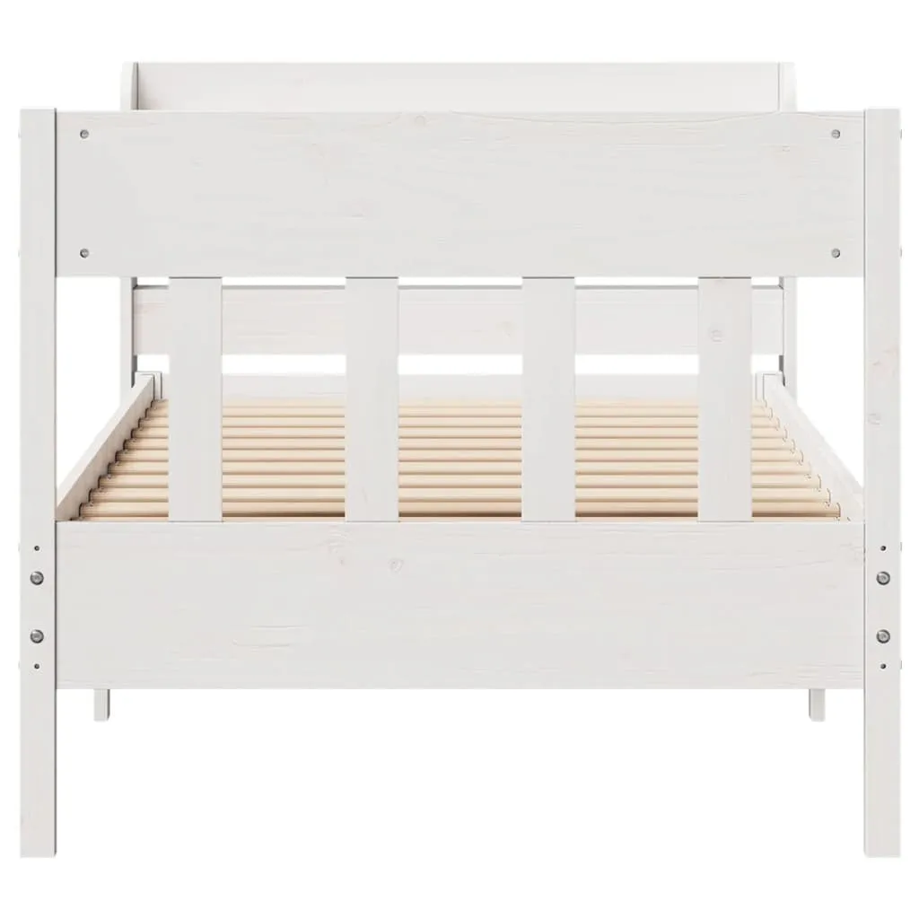 Bed Frame without Mattress White 75x190 cm Small Single Solid Wood Pine