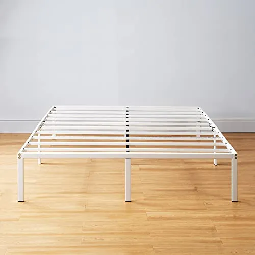 Best Price Mattress 14 Inch Metal Platform Bed Frame, Heavy Duty Steel Slats, White, Full (SPSC-14WH-F)