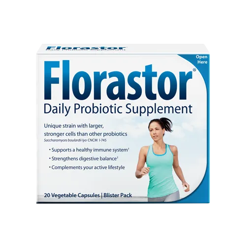 Biocodex Florastor Daily Probiotic Supplement 250 mg 50 Vegetable Capsules