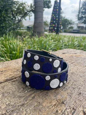 Blue Dots Belt in Wide Width