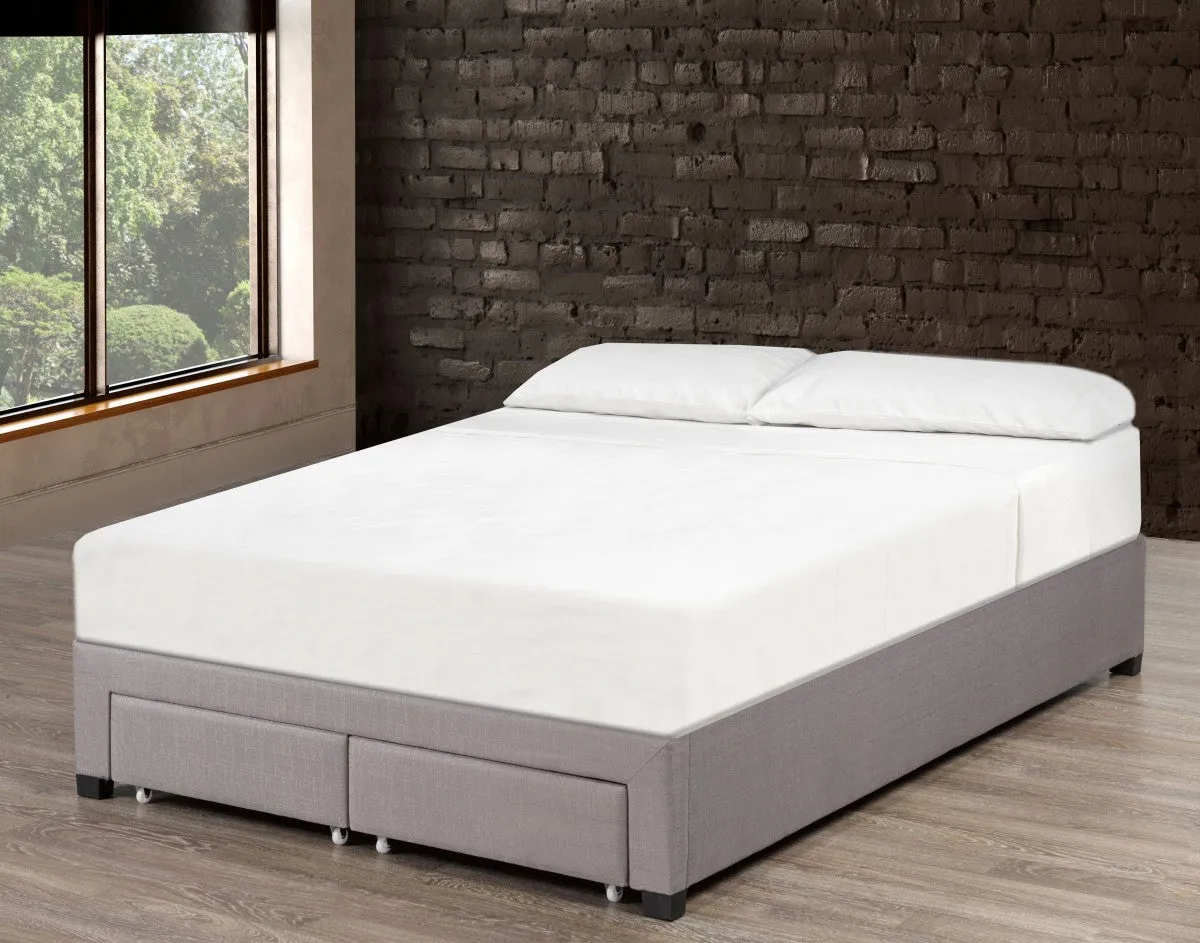 Bradley Queen Platform Bed Base, Grey