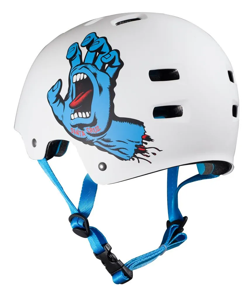 Bullet X Santa Cruz Skate Helmet Screaming Hand Matt White