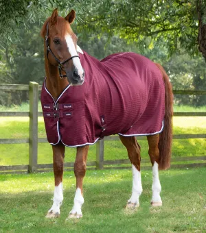 Buster Waffle Horse Cooler Rug Burgundy