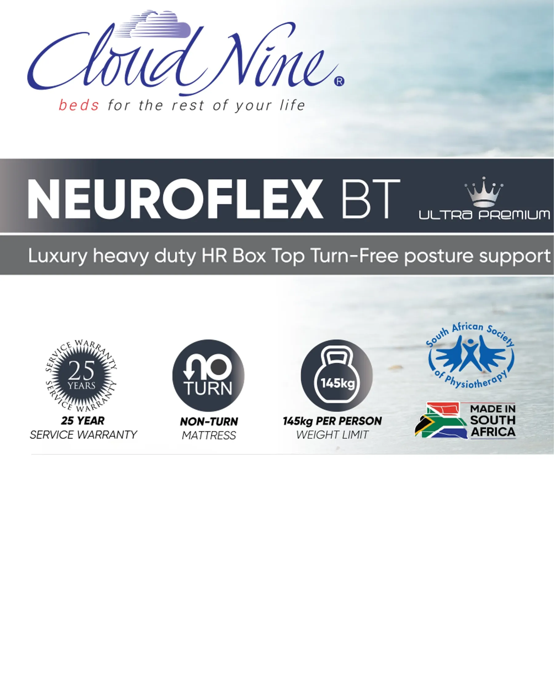 Cloud Nine Neuroflex BT King XL Bed