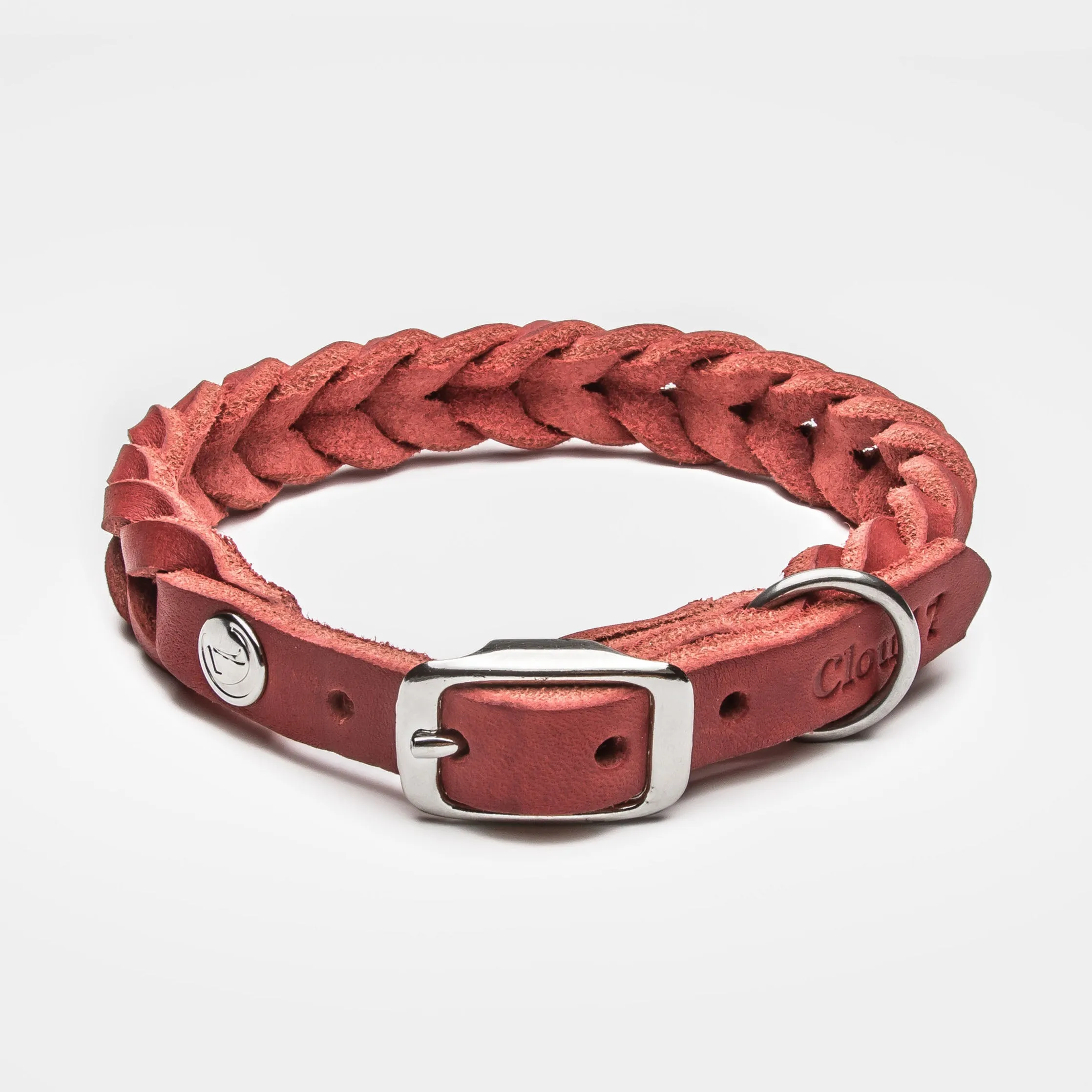 Cloud7: Central Park Leather Dog Collar, Merlot