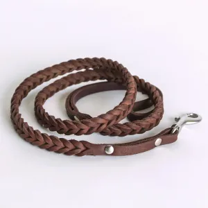 Cloud7: Central Park Saddle Brown Leather Dog Leash