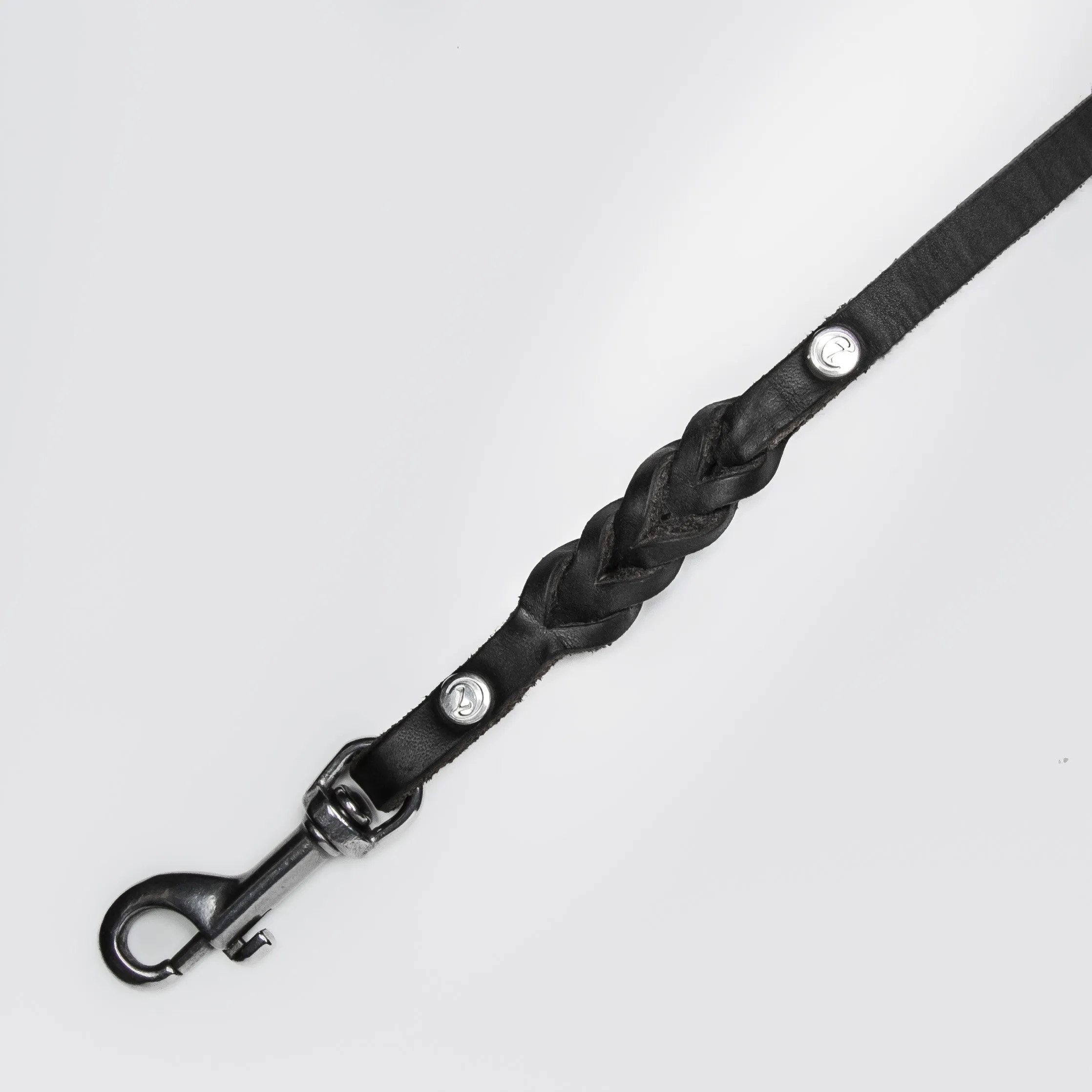 Cloud7: Riverside Park Black Leather Dog Leash Coupler