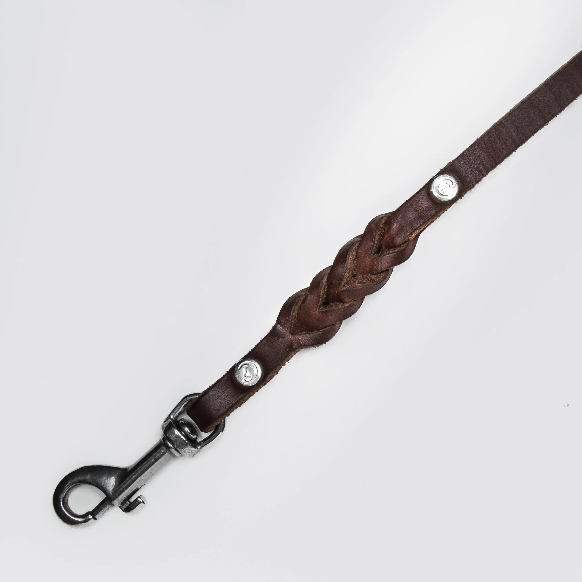 Cloud7: Riverside Park Brown Leather Dog Leash Coupler