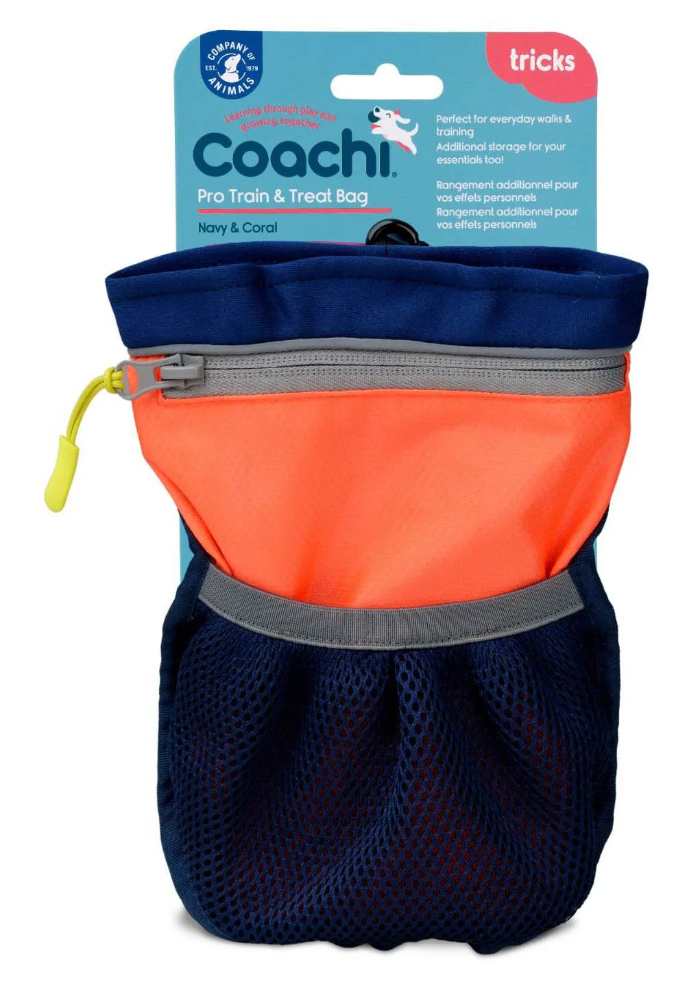 Coachi Pro Train & Treat Bag, Navy & Coral