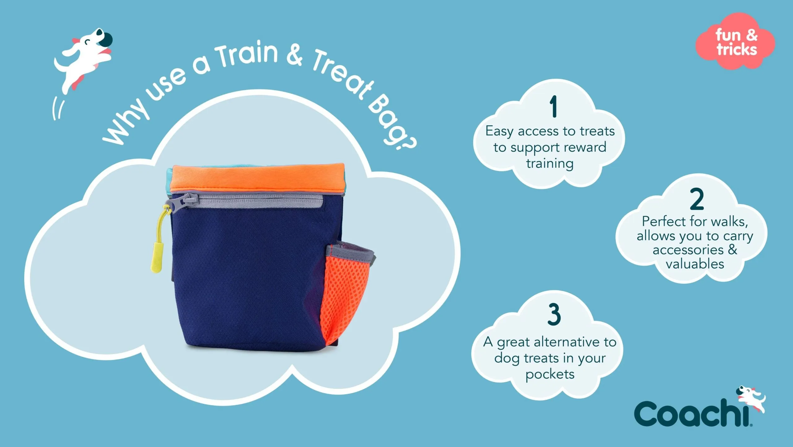 Coachi Train & Treat Bag (Navy & Coral/ Navy & Light Blue)