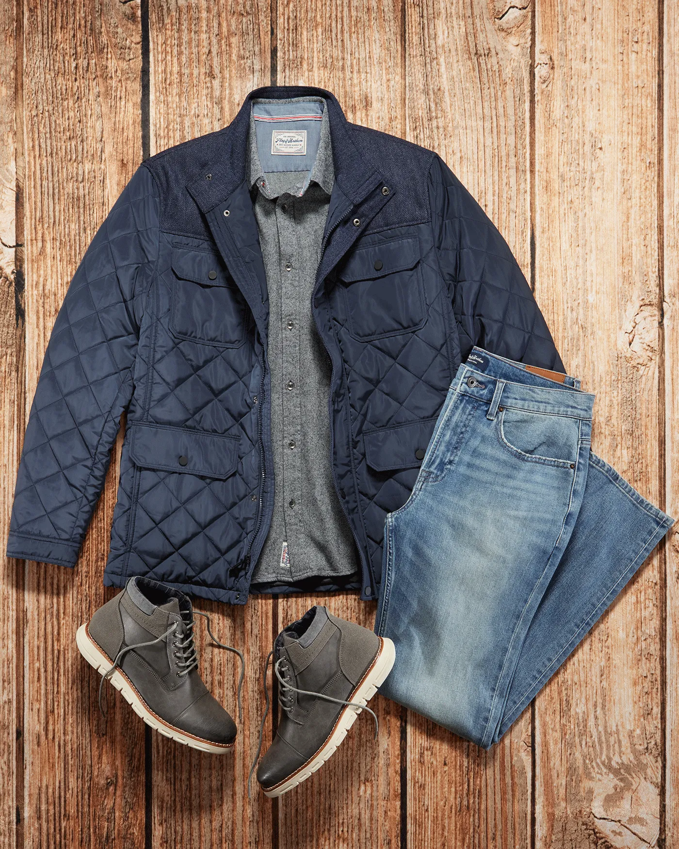 COLBY MIXED MEDIA QUILTED JACKET