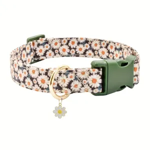 Daisy Patterned Dog Collar Cute Soft and Adjustable