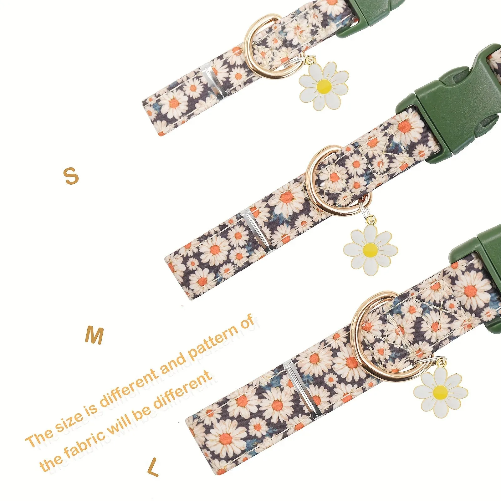 Daisy Patterned Dog Collar Cute Soft and Adjustable