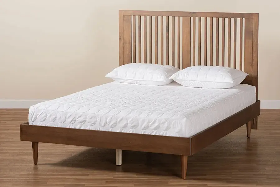 Derby Ash Walnut Finished Wood Platform Bed (Full)