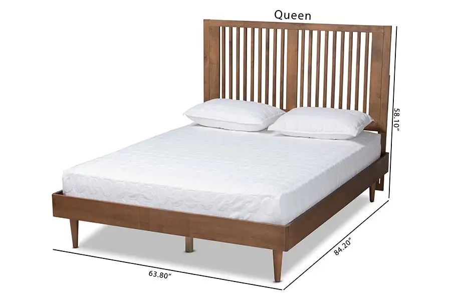 Derby Ash Walnut Finished Wood Platform Bed (Full)