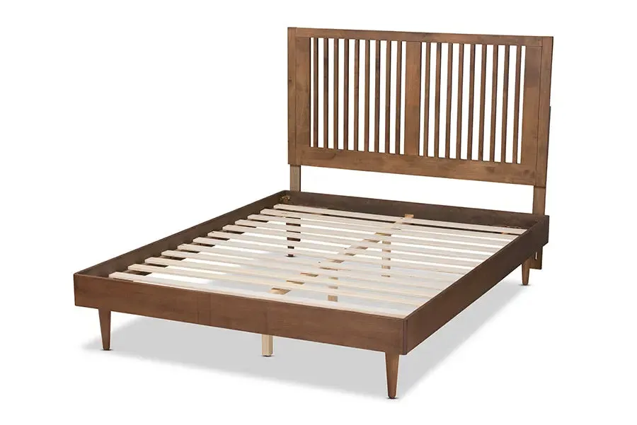 Derby Ash Walnut Finished Wood Platform Bed (Full)