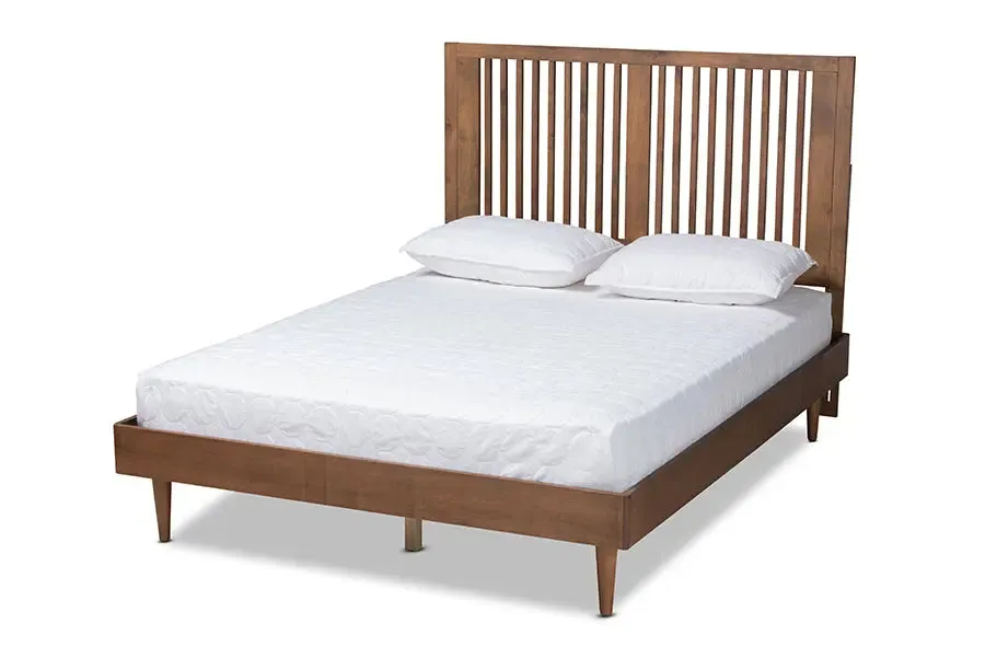 Derby Ash Walnut Finished Wood Platform Bed (Full)