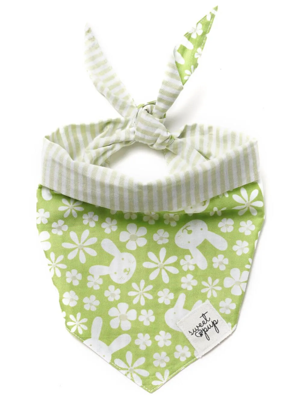 Dog Bandana - Skippy Spring Rabbit & Stripe Reversible