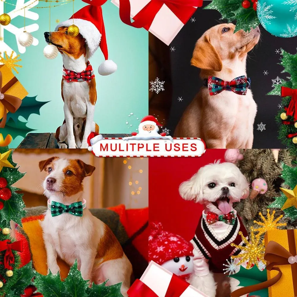 Festive Bowtie Set for Small Dogs - Stylish Holiday Accessory for Cheerful Celebrations