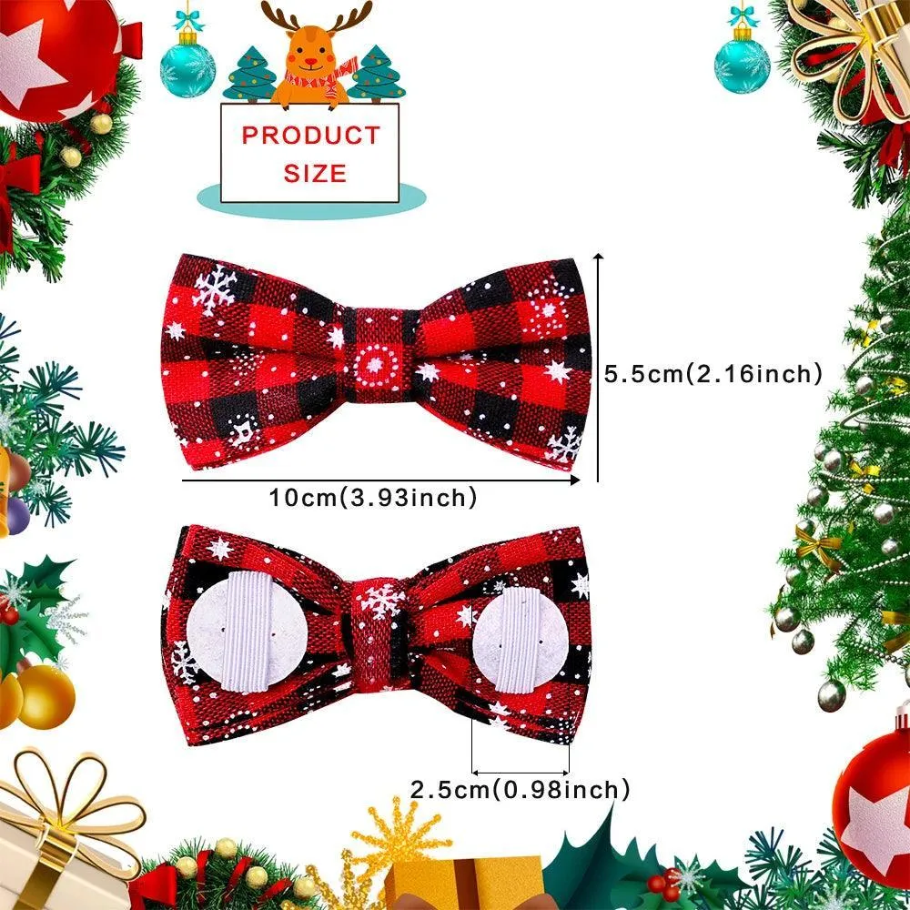 Festive Bowtie Set for Small Dogs - Stylish Holiday Accessory for Cheerful Celebrations