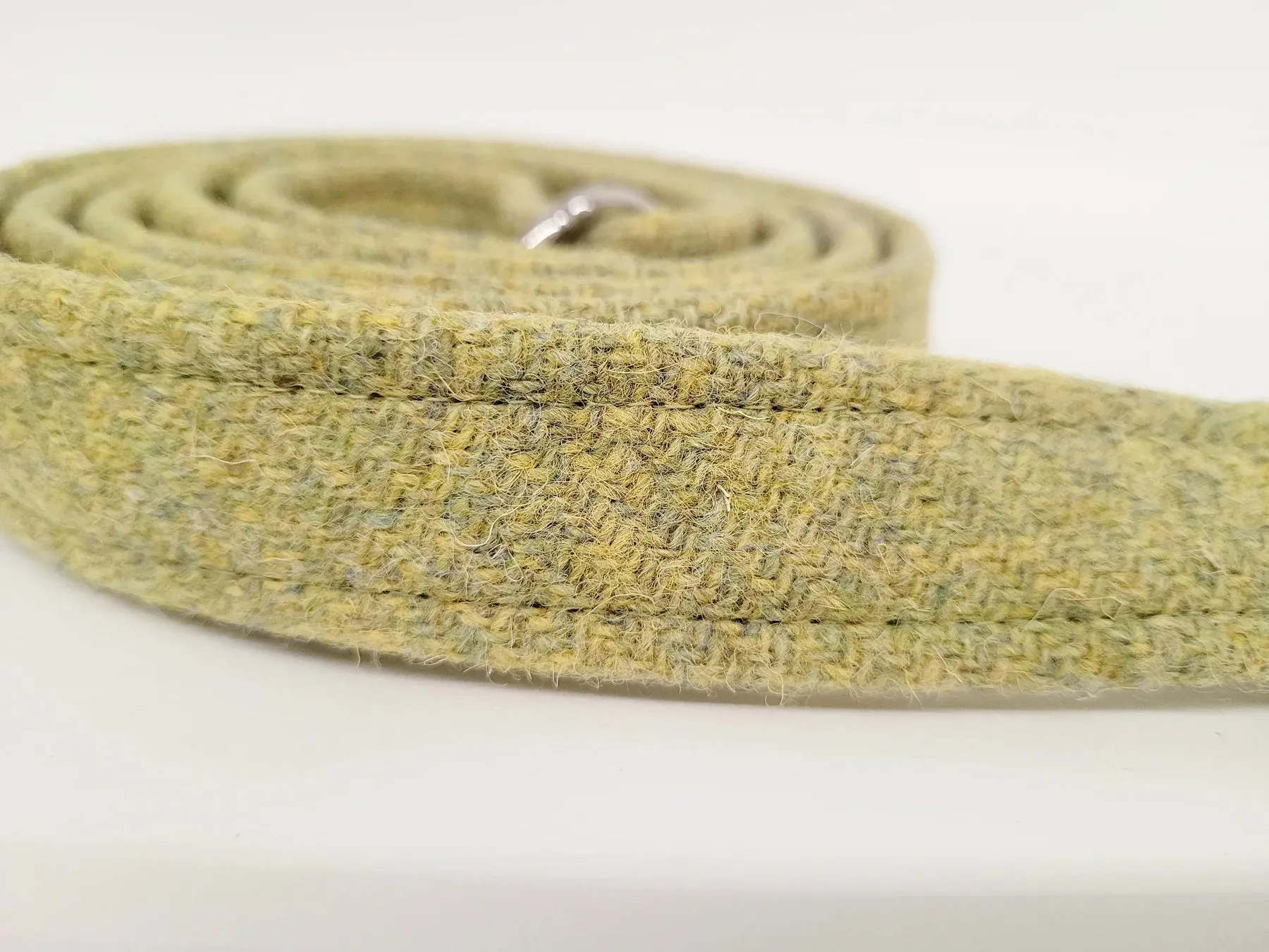 Harris Tweed Pear Green Dog Collar