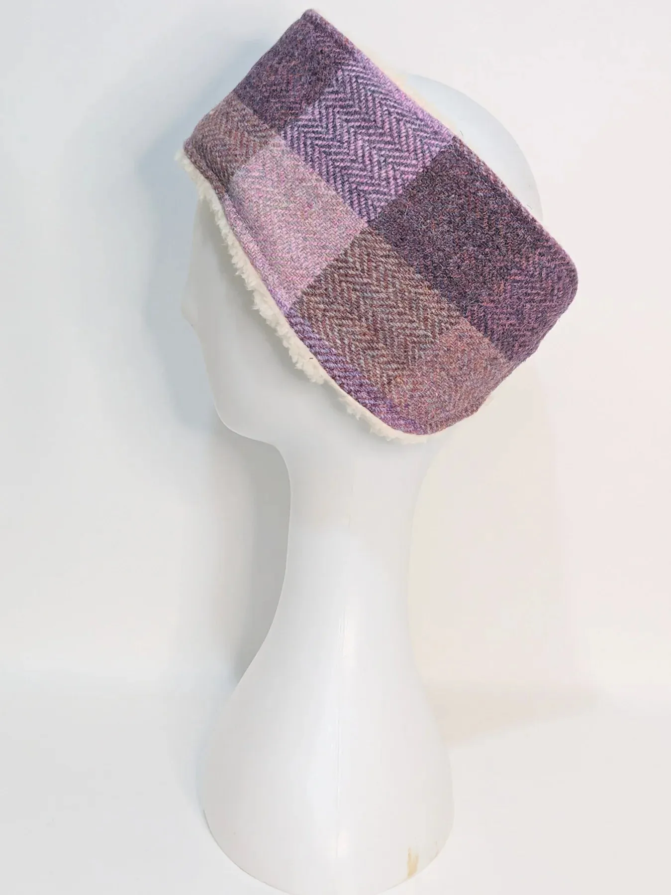 Harris Tweed Pretty Pink Block Herringbone Dog Collar