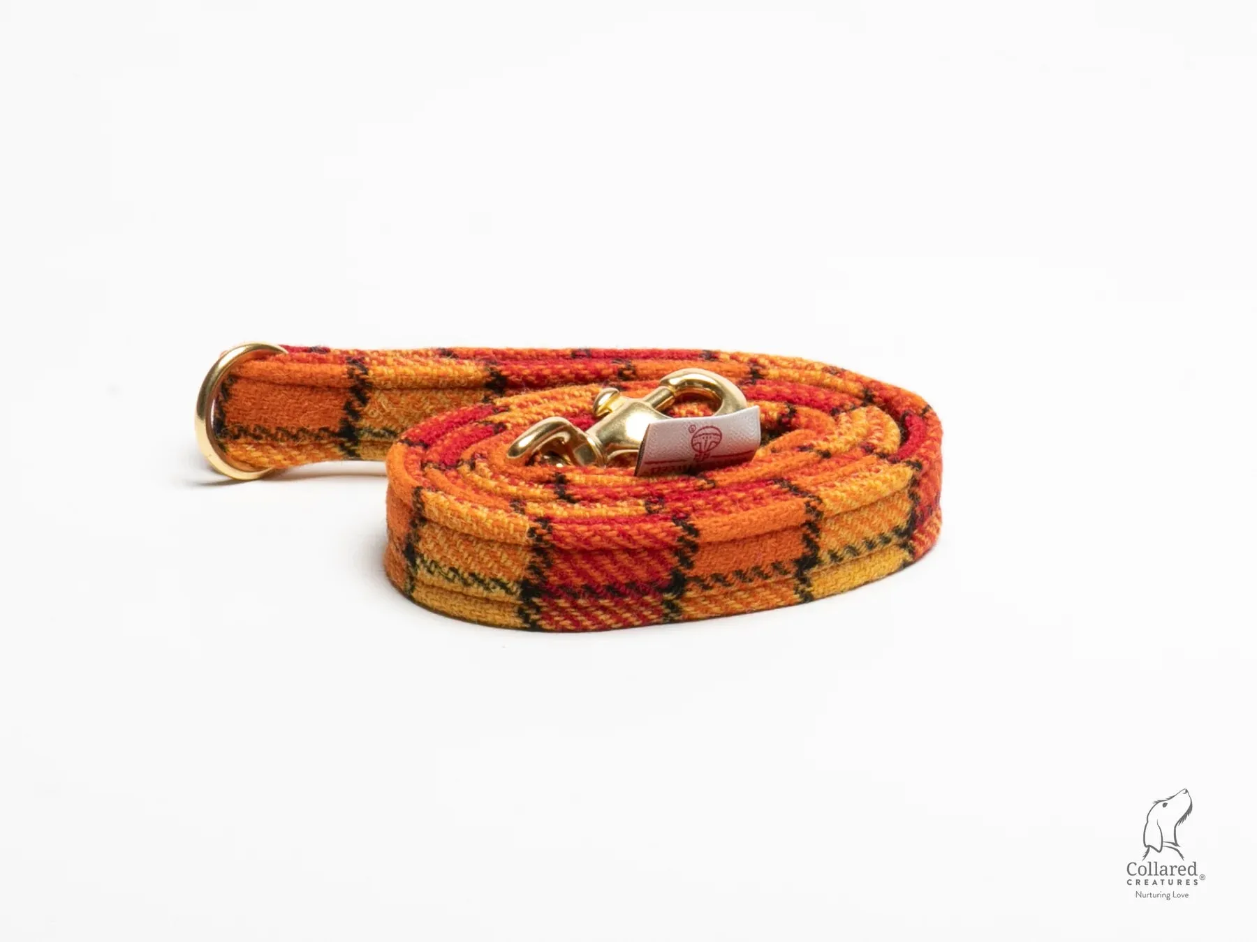 Harris Tweed Sunset Check Dog Collar