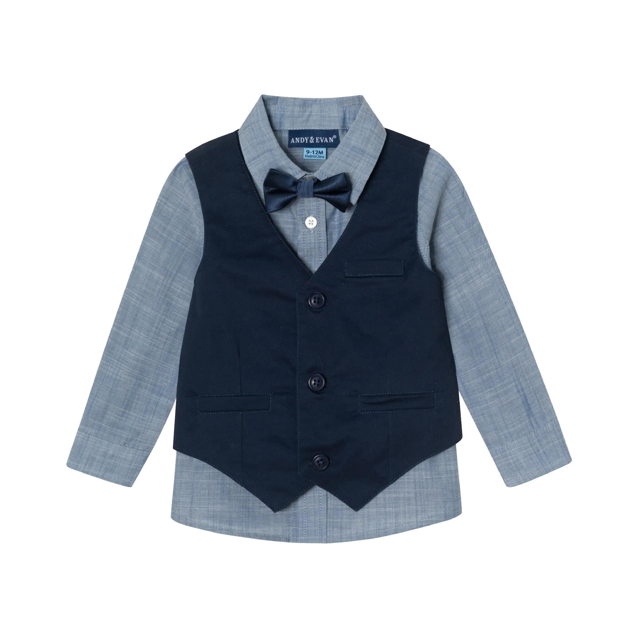 Infant 4-Piece Vest Set | Navy