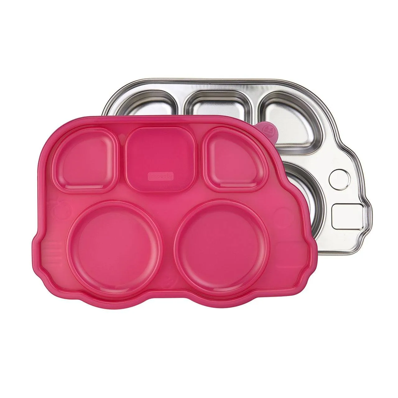 Innobaby Din Din SMART Stainless Steel Divided BPA Free Plate With Sectional Lid