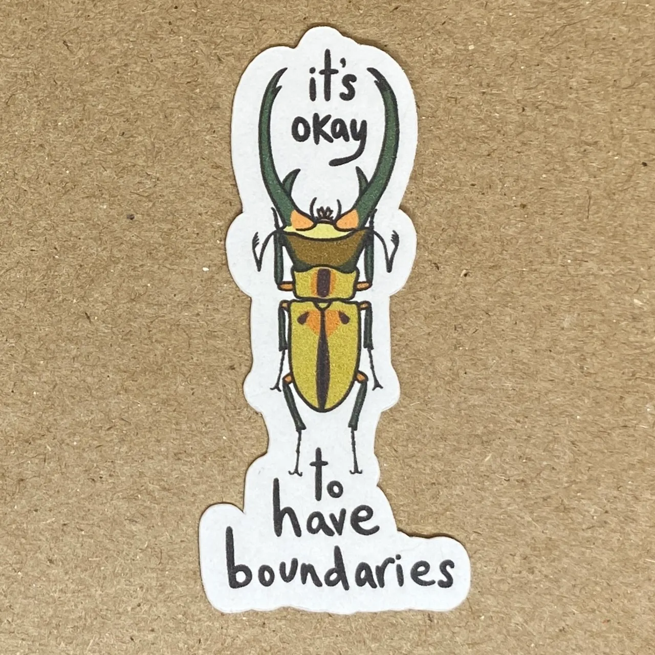 It's Okay To Have Boundaries Beetle Sticker