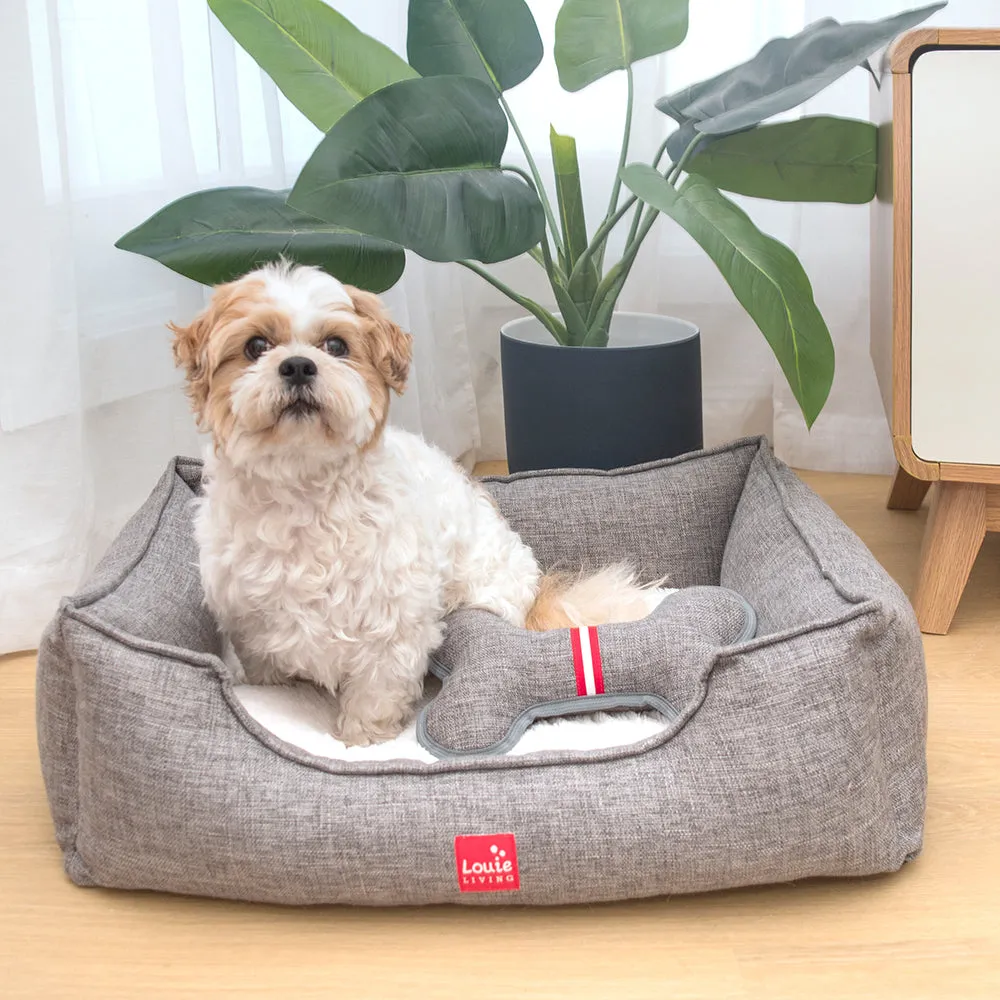 Louie Living | Rectangle Lounger Pet Bed - Grey