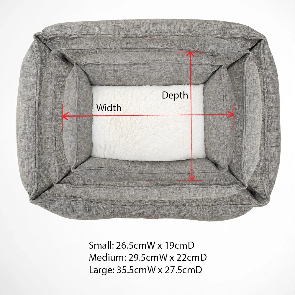 Louie Living | Rectangle Lounger Pet Bed - Grey