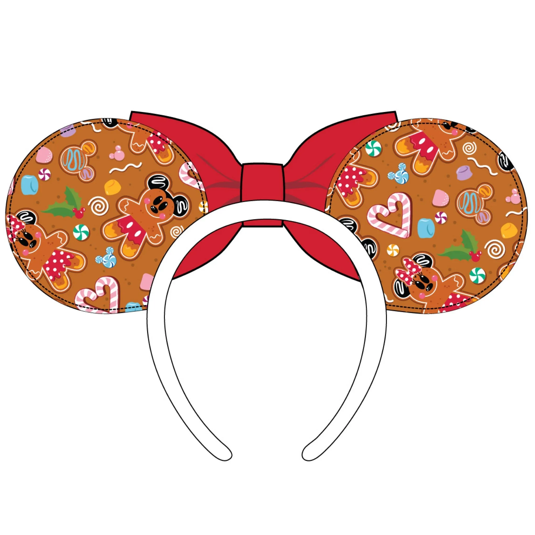 Loungefly Disney Gingerbread Aop Patent Bow Heart Headband