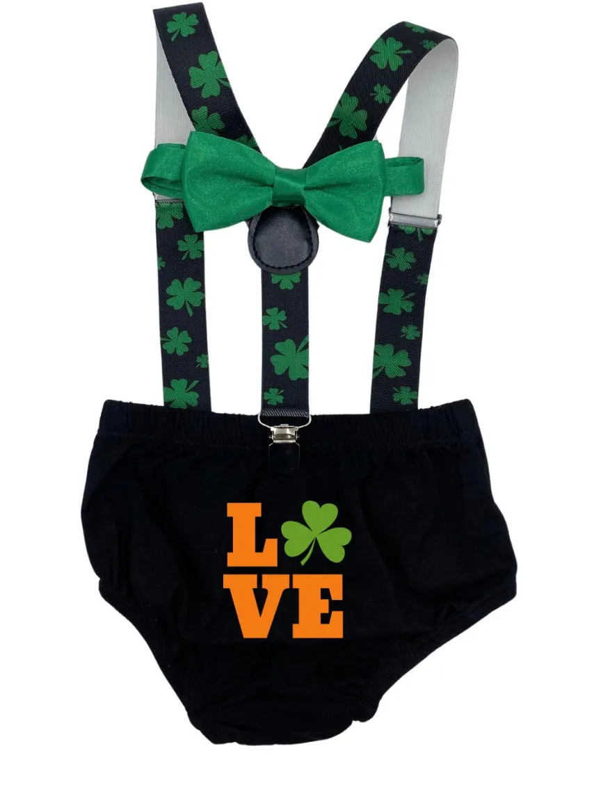 Love San Patrick's Day  Smash Cake Outfit baby boy Smash the Cake San Patricks Day.