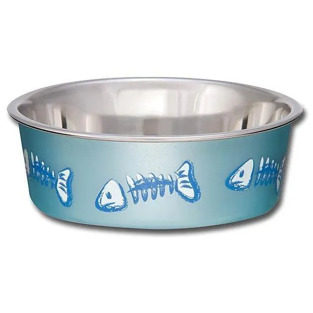 Loving Pets Bella Cat Bowl Blue Fish Extra Small