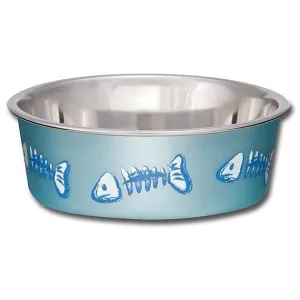 Loving Pets Bella Cat Bowl Blue Fish Extra Small