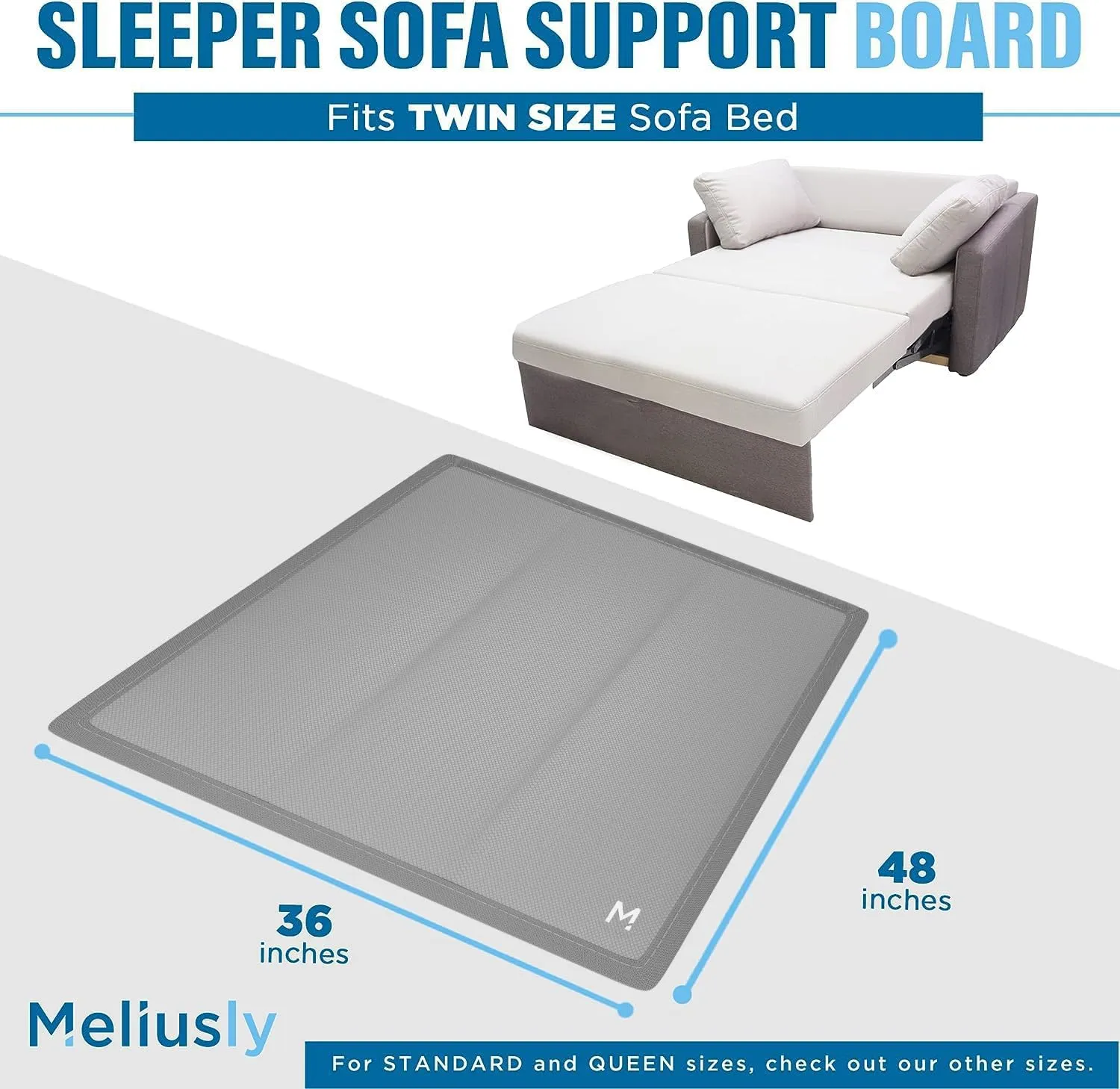 Meliusly Sleeper Sofa Support Board 48x48 Inches Full Size