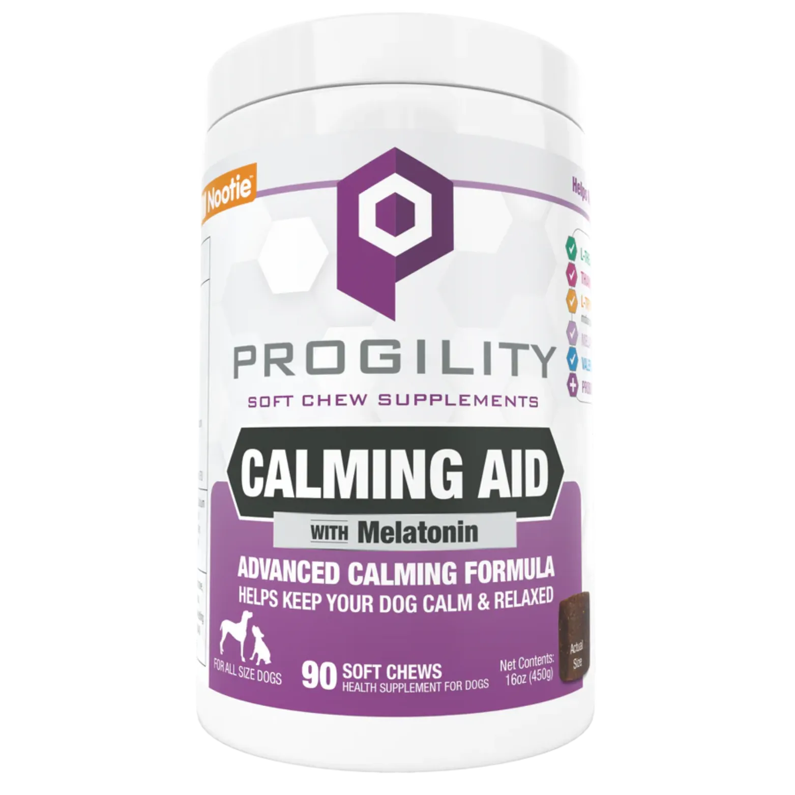 Nootie Progility Calming Aid Soft Chew Supplement for Dogs 90 ct