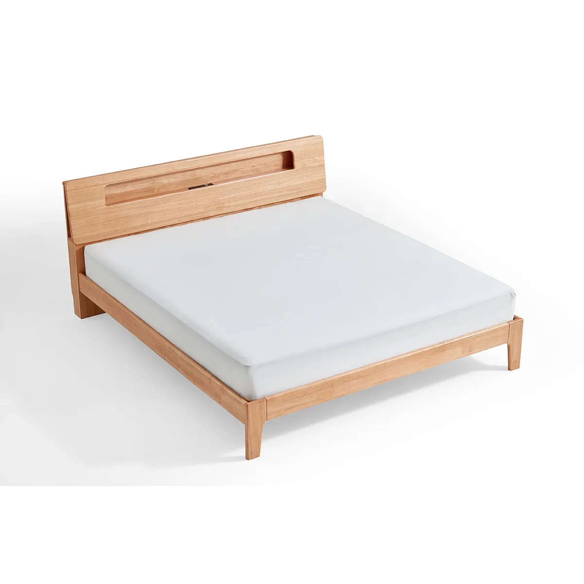 Organic Solid Wood Bed with Mattress Set