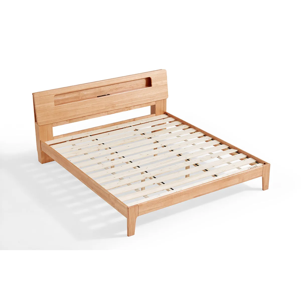 Organic Solid Wood Bed with Mattress Set