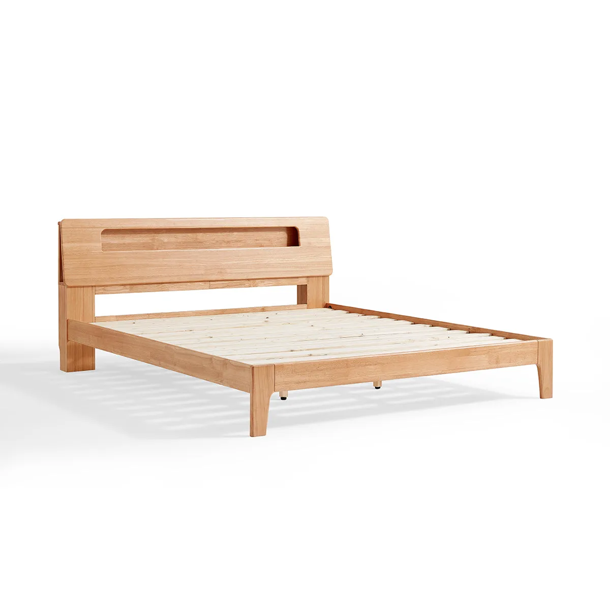 Organic Solid Wood Bed with Mattress Set