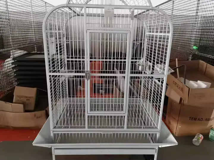 PARROT CAGE - ANTIQUE WHITE