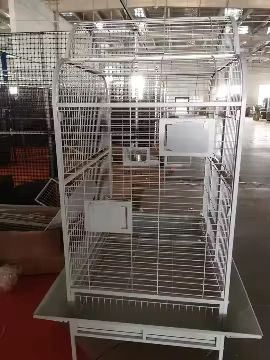 PARROT CAGE - ANTIQUE WHITE