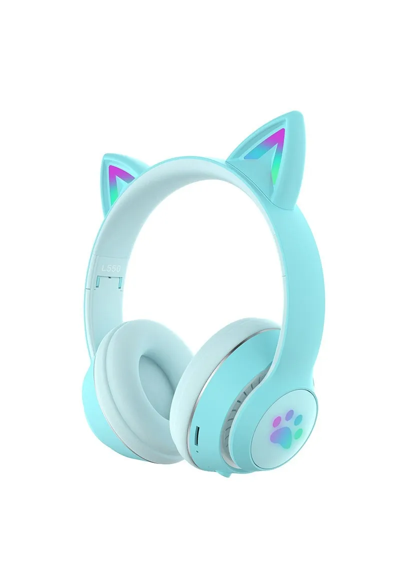 Paw Print Cat Ear Gaming Headphones